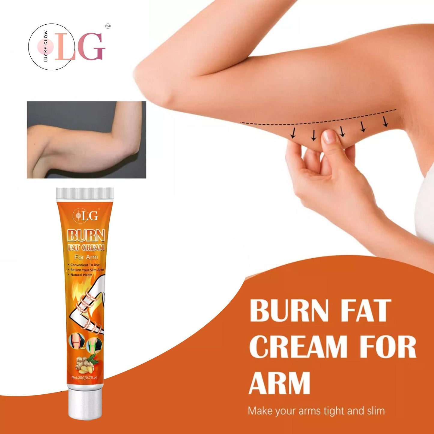 Lucky Glow BURN Fat Cream For Arm (20gm)